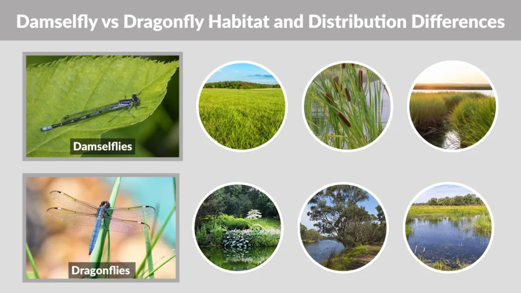 Damselfly vs Dragonfly Habitat and Distribution Differences